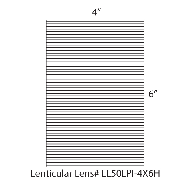 Lenticular Lens 4 x 6 inches 50 LPI - LL50LPI-4X6H