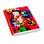 Betty Boop Lenticular Spiral Bound Notebook, 4”x6”, Blank, 144 Pages, 3D Movie Star Mosaic Image, Rainbow