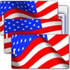 Lenticular Standard Luggage Tag with Clear Plastic Loop, Flip Change image The Stars and Stripes, Old Glory, United States Flag, Patriotic Images, LT01-220