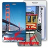 Lenticular Standard Luggage Tag with Clear Plastic Loop, Lenticular Standard Luggage Tag with Clear Plastic Loop, Lenticular Flip Change image from San Francisco Cable Car to Golden Gate Bridge, California Travel Theme, LT01-229