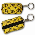 3D Lenticular Key Chain, Key Ring, Lipstick Case, Coin Purse, Changing Image Pattern , Yellow, Black Moving Wheels, R-008Y-Globi