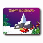 Lenticular Magnet 4 3/4 ”x6 1/8” , Happy Holiday, Lenticular animated Picture, Christmas and New Year Card, Santa Claus and Ring Dear ,  977-PC 1-977-MAL