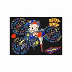 Betty Boop Lenticular Postcard 4”x6” , Changing Biker Girl Image, Black
