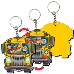 3D Lenticular Key Chain, back to school, school bus, kids, kiddie key chain, Changing Image Pattern