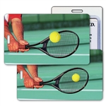 Lenticular Standard Luggage Tag with Clear Plastic Loop, Animated Tennis LT01-217