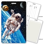 Lenticular Standard Luggage Tag with Clear Plastic Loop, 3D Astronaut Floating in Space LT01-402