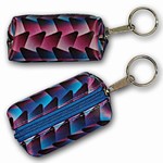 3D Lenticular Key Chain, Key Ring, Lipstick Case, Coin Purse, Changing Image Pattern , 3D Cones Changing Colors, Blue, R-111-Globi