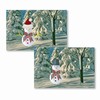 Lenticular Postcard 4 3/4 ”x6 1/8" , Happy Holiday,Christmas and New Year Card, Magic Snowman, Stanta Hat, 901-PC
