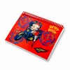 Betty Boop Lenticular Spiral Bound Notebook, 4”x6”, Blank, 144 Pages, Changing Biker Girl Image, Red