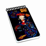 Betty Boop Lenticular Mini Spiral Bound Notebook, 2”x4”, College Ruled, 200 Pages, Changing Biker Girl Image, Black