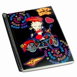 Betty Boop Lenticular Ultra Spacious Spiral Bound Notebook, 6”x9”, Blank, 200 Pages, Changing Biker Girl Image, Black