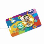 Betty Boop Lenticular Luggage Tag with Clear Plastic Loop, 3D Hippy Guitarist Image, Rainbow