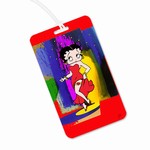 Betty Boop Lenticular Luggage Tag with Clear Plastic Loop, Abstract 3D Image, Red
