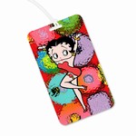 Betty Boop Lenticular Luggage Tag with Clear Plastic Loop, 3D Futuristic Spheres Image, Rainbow
