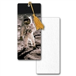 3D Lenticular Bookmark Book Mark Astronaut on Moon in Space Earth