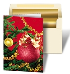 3D Lenticular Holiday Christmas Red Ornament 5 x 7 inches Greeting Card