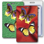 Lenticular Standard Luggage Tag with Clear Plastic Loop, 3D Butterfly with Changing Colors, LT01-201