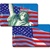 Lenticular Standard Luggage Tag with Clear Plastic Loop, Flips from an image of the American flag to the Statue of Liberty in front of the flag, LT01-206