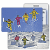 Lenticular Standard Luggage Tag with Clear Plastic Loop, Flips from skiers on the slopes to skiers catching air off a jump, LT01-209