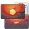 Lenticular Standard Luggage Tag with Clear Plastic Loop, Flips from an image of an orange sunset that is visible to one that is behind clouds, LT01-210