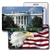 Lenticular Standard Luggage Tag with Clear Plastic Loop, Flip White House & Eagle with USA Flag LT01-223