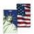 Lenticular Standard Luggage Tag with Clear Plastic Loop, Flip Statue of Liberty & USA Flag LT01-224-V
