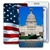Lenticular Standard Luggage Tag with Clear Plastic Loop, Flip Capitol Building in Washington D.C. & USA Flag LT01-225