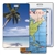 Lenticular Standard Luggage Tag with Clear Plastic Loop, Flip Palm Tree and Map of Florida/USA LT01-227