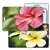 Lenticular Standard Luggage Tag with Clear Plastic Loop, Flip Hawaiian Flowers LT01-258