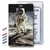 Lenticular Standard Luggage Tag with Clear Plastic Loop, 3D image of an astronaut on the moon, LT01-401 Vivid imagery of space and the moon.