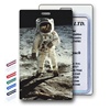 Lenticular Standard Luggage Tag with Clear Plastic Loop, 3D image of an astronaut on the moon, LT01-401 Vivid imagery of space and the moon.