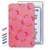 Lenticular Standard Luggage Tag with Clear Plastic Loop, Changing image and color of butterflies when tilted. The multi-colored butterflies change positions and colors against a Pink background, LT01-R019P