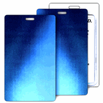 Lenticular Standard Luggage Tag with Clear Plastic Loop, Changing colors between blue, black, and white when tilted, LT01-R303