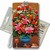 3D Lenticular All Weather Luggage Tag with Clear Plastic Loop, 3D Image, Flowers Vase