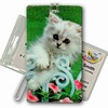 3D Lenticular All Weather Luggage Tag with Clear Plastic Loop, 3D Image, Cat, Looking For A Friend