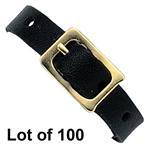 Lot of 100 Black Leather Luggage Tag Strap Loop