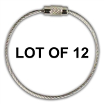 LOT of 12 Stainless Steel Screw Cable Loop Luggage Tag 6 inches #OLT-01-09-12#
