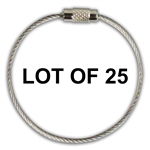 LOT of 25 Stainless Steel Screw Cable Loop Luggage Tag 6 inches #OLT-01-09-25#