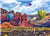 Lenticular Postcard 4 3/4 ”x6 1/8" , Scenic, Sedona AZ, Arizona, USA, National Park, State Park, 3D Postcards, Lenticular Postcards, Coffee Pot Rocks Sugarloaf Canyon with hot air balloons