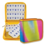 Pill Vitamins Organizer  3D Yellow Blue Pink