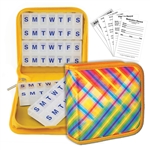 Pill Vitamins Organizer yellow plaid