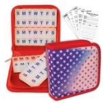 Pill Vitamins Organizer red blue stars