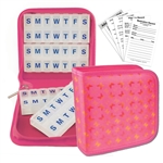 Pink Butterflies Pill/Vitamins Organizer Travel Case 4-8 weeks #POM-R019P#