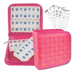Pill Vitamins Organizer Pink Butterflies