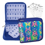 Blue Butterflies Case Pill/Vitamins Organizer Travel Home 4-8 weeks #POM-R107#