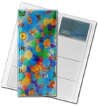 3D Lenticular 4”x10” Business Card File (Holds 128), BF128 , Butterfly, SUN Flowers,  Rainbow, Green