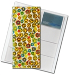 3D Lenticular 4”x10” Business Card File (Holds 128) , BF128 , Happy Face/Flowers, Rainbow