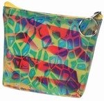 3D Lenticular Coin Purse - Pavia, with YKK Zipper, 3D Moving Collage, Red, Green