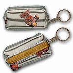 3D Lenticular Key Chain, Key Ring, Lipstick Case, Coin Purse, Changing Image Pattern , 3D Teddy, Ted Bear on Silver, R-109-Globi