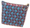 3D Lenticular Coin Purse - Pavia, with YKK Zipper, 3D Moving Cones WITH Changing Color, Blue